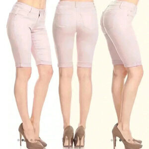 "Elise" Mauve Slim Fit Bermuda Shorts